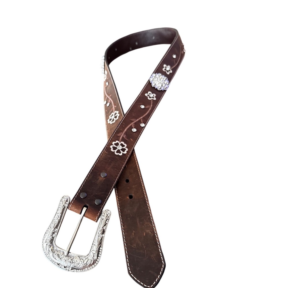 Ariat Isabella Leather Rhinestone Floral Western Belt A1510202 Size L EUC
Woman - Picture 2 of 13